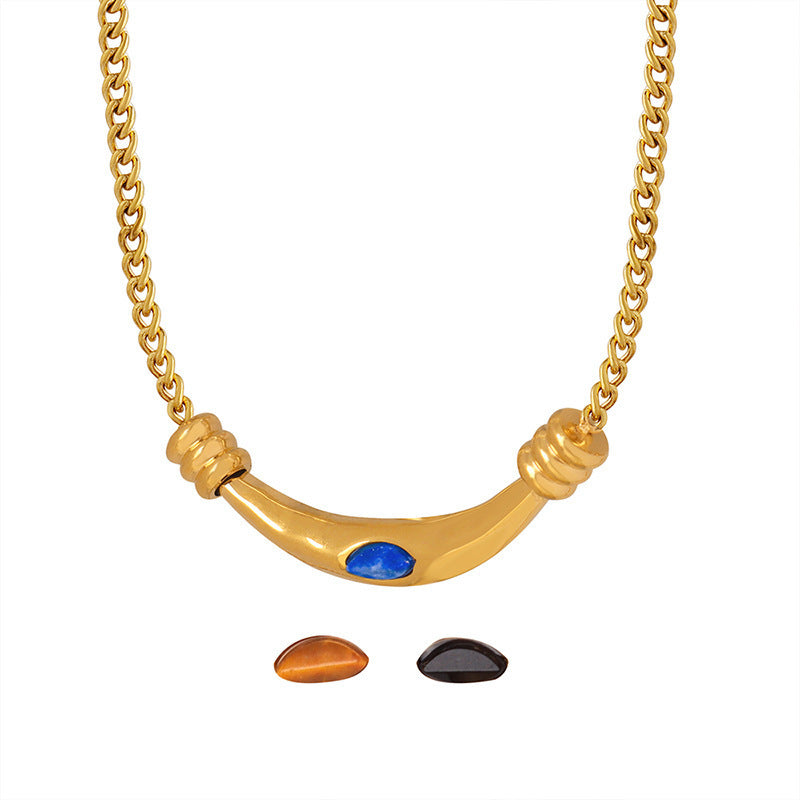 Wholesale Retro light luxury titanium steel clavicle chain